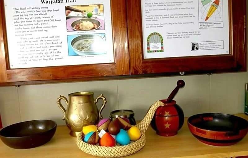 DalBaatiTrail - Culinary Heritage Preservation DalBaatiTrail educational section showing traditional Rajasthani cooking implements with historical explanations
